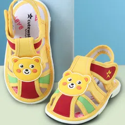 Cute Walk by Babyhug Sandals with Velcro Closure & Teddy Applique - Yellow-picture-23