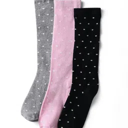 Pine Kids Knit Set of Socks with Polka Dot Design Pack Of 3 (Colour May Vary)-image-83