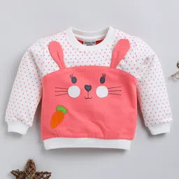 Wonderchild Full Sleeves Baby Animal Designed Light Winter Sweatshirt - Deep Peach-image-49