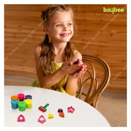 Baybee Air Dry Moulding Clay Dough for Kids Arts and Craft with 9 Shapes 6 Colors & Roller - Multicolor image 2