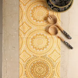 Revive Home Yellow Rectangular Table Runner With Hand Beading-picture-18