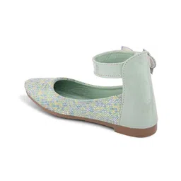 Steprite Bow Detailed Shimmer Embellished Bellies- Green image 4