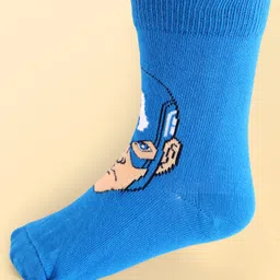 Pine Kids Marvel Knit Antibacterial Socks With Avengers Graphics Pack Of 3 - Red Blue & White image 3