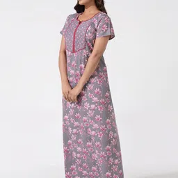 Maybell Floral Printed Pure Cotton Maxi Nightdress image 4