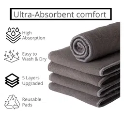 AEREX Reusable Baby 1 Cloth Diapers For 6 Months to 3 Years With 1 Black Insert Pad Leak Proof Washable Diapers For New Born Babies Adjustable Pocket Cloth Diaper Nappies (Pink) image 4