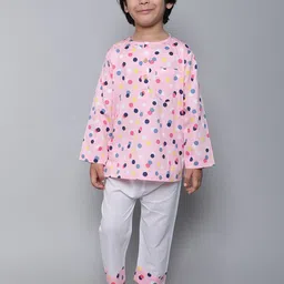Little Clothings Boys Polka Dots Printed Pure Cotton Night suit-picture-2