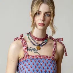 kalamir Zenava by Myntra Women Floral Print Shoulder Straps Fit & Flare Dress image 4