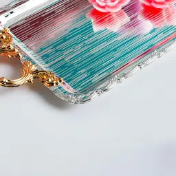 MARKET99 Ornate Rim Iron Decorative Tray, 36.5 x 19.5 cm image 4