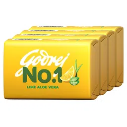 Godrej No.1 Set of 4 Lime Aloe Vera Bathing Soap - 150 g each image 5