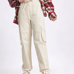 glitchez Women Utility Sophistication Cargo-Style Relaxed Trouser with Drawstring Hem-image-25