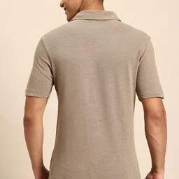United Colors of Benetton Men Cotton Linen Polo Collar T-shirt image 5