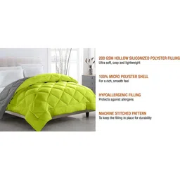 CHICERY Green & Grey Geometric AC Room Single Bed Comforter image 3