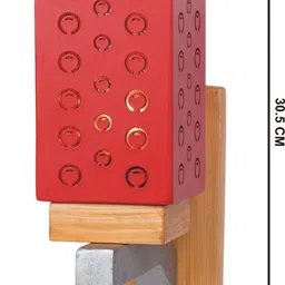 1ST TIME Red & Red Textured Wood Rectangle Shaped Wall Lamp image 5