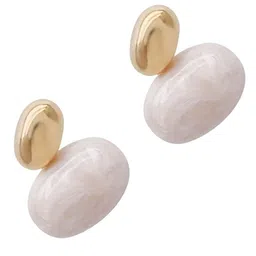 DressBerry Gold-Plated Pearls Beaded Contemporary Korean Drop Earrings image 4