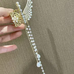 GOWRI TEX Women Set of 2 Pearls Big Clutcher Claw Clip image 5