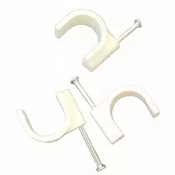 HI-TECH 6 mm Circel Cable Clip with Single Nail for Wall Mount, AFT6 X100 (Pack of 100 Pcs) image 4