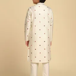 KISAH Boys Ethnic Motifs Embroidered Thread Work Straight Kurta with Pyjamas image 5
