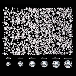 Ekinsu Set Of 12 Stone Grid Nail Art Accessories image 3