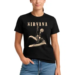 Freaks Women Nirvana Graphic Printed Round Neck Cotton T-shirt-picture-1