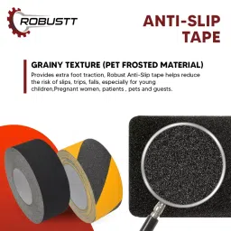 Robustt 50 mm X 18 m Polyethylene Terephthalate Anti-Slip Anti-Skid Tape Multicolor (Pack of 2) image 4