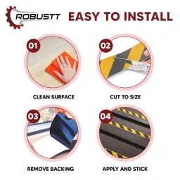 Robustt 50 mm X 18 m Polyethylene Terephthalate Anti-Slip Anti-Skid Tape Multicolor (Pack of 2) image 5