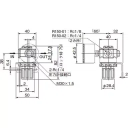 KOGANEI 1.47 MPa 6.35 mm (1/4 inch) Pipe Connection RC Thread Pressure Regulator, R150-02 image 3