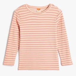 Koton Girls Striped V-Neck Pockets T-shirt-picture-42