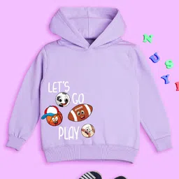 NUSYL Full Sleeves Lets  Go Play Text Printed Sweatshirt -  Purple-image-72