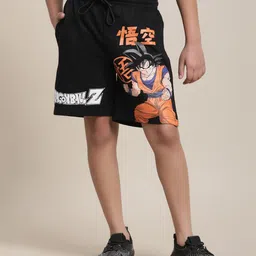 Kidsville Dragon Ball Z Featuring Goku Printed Shorts - Black-image-28