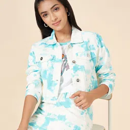 Coolsters by Pantaloons Cotton Full Sleeves Tie Dye Jacket - White-image-3