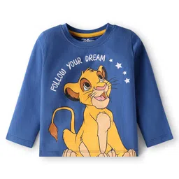Babyhug Disney Full Sleeves Nightsuit Set With Simba Graphics - Blue image 2