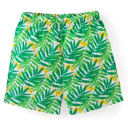 Babyhug Cotton Woven Boxers Leaf & Boat Print Pack Of 3- Yellow Green & Blue image 4