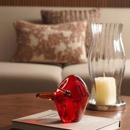 Pure Home and Living Red Handblown Glass Bull Showpiece-picture-18