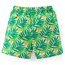 Babyhug Cotton Woven Boxers Leaf & Boat Print Pack Of 3- Yellow Green & Blue image 5