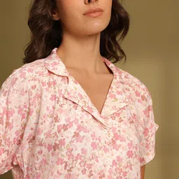 ETC Floral Printed Lapel Collar Pyjamas Set image 3