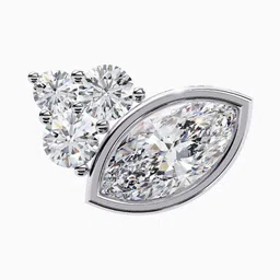 VALANOVA 925 Sterling Silver Plated White Gold Diamond Earrings-0.77 gm image 5