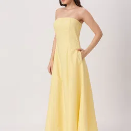 PEACH & PANDA Women Strapless Maxi Dress image 4