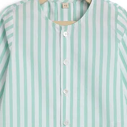 Tiber Taber Boys Striped Round Neck Pure Cotton Kurta With Trouser image 4