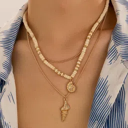 StyleCast x Revolte Gold-Plated Artificial Baeded MInimal Necklace image 4