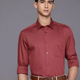 Louis Philippe Pure Cotton Self Design Classic Fit Textured Formal Shirt-image-38