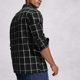 WROGN Pure Cotton Comfort Fit Tartan Checks Opaque Casual Shirt image 3