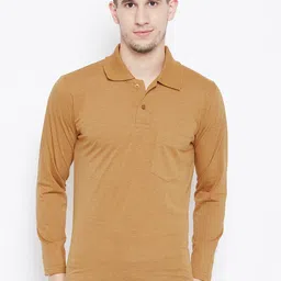 Camey Men Brown Solid Polo Collar T-shirt-picture-29