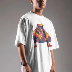 SENO TEX Men Solid Round Neck Cotton Oversized T-shirt-picture-36