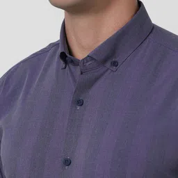 Van Heusen Men Button-Down Collar Vertical Striped Slim Fit Formal Shirt image 4