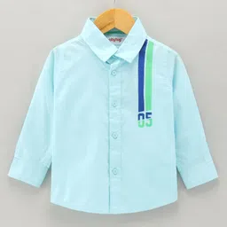 Babyhug Cotton Woven Full Sleeves Shirt Front Print - Blue-image-33