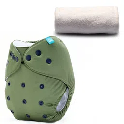 Bumberry Adjustable Reusable Cloth Pocket Diaper With 1 Three-Layer Microfiber Insert Solid Color - Green-picture-38