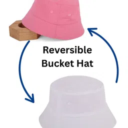 DukieKooky Cotton Solid Reversible Bucket Hat - Pink-picture-27
