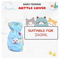 Chinmay Kids Soft Baby Feeding Bottle Cover | Pouch Closure 240ml | Nursery Print (Pack of 2) image 2