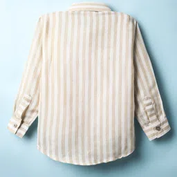 Rikidoos Cotton Woven Full Sleeves Striped Shirt - Beige image 3