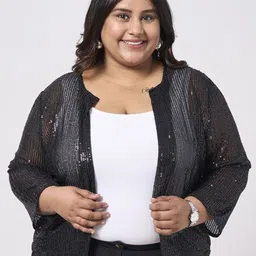 Style Quotient Plus Women Plus Size Embellished Shrug-picture-33